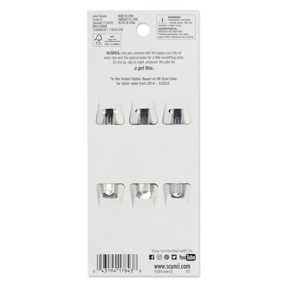 Scunci - No Slip Grip Oval Clips Assorted Colors, 3 Ct - 48 Pack