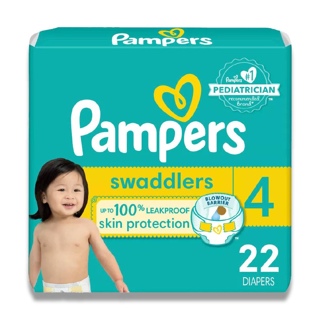 Pampers - Swaddlers Diapers, Size 4 - 22 Ct - 4 Pack