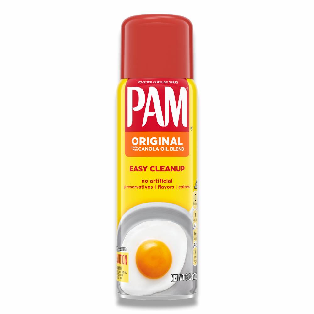 PAM - No-Stick Cooking Spray, Original, Made With Canola Oil Blend - 6 Oz - 12 Pack