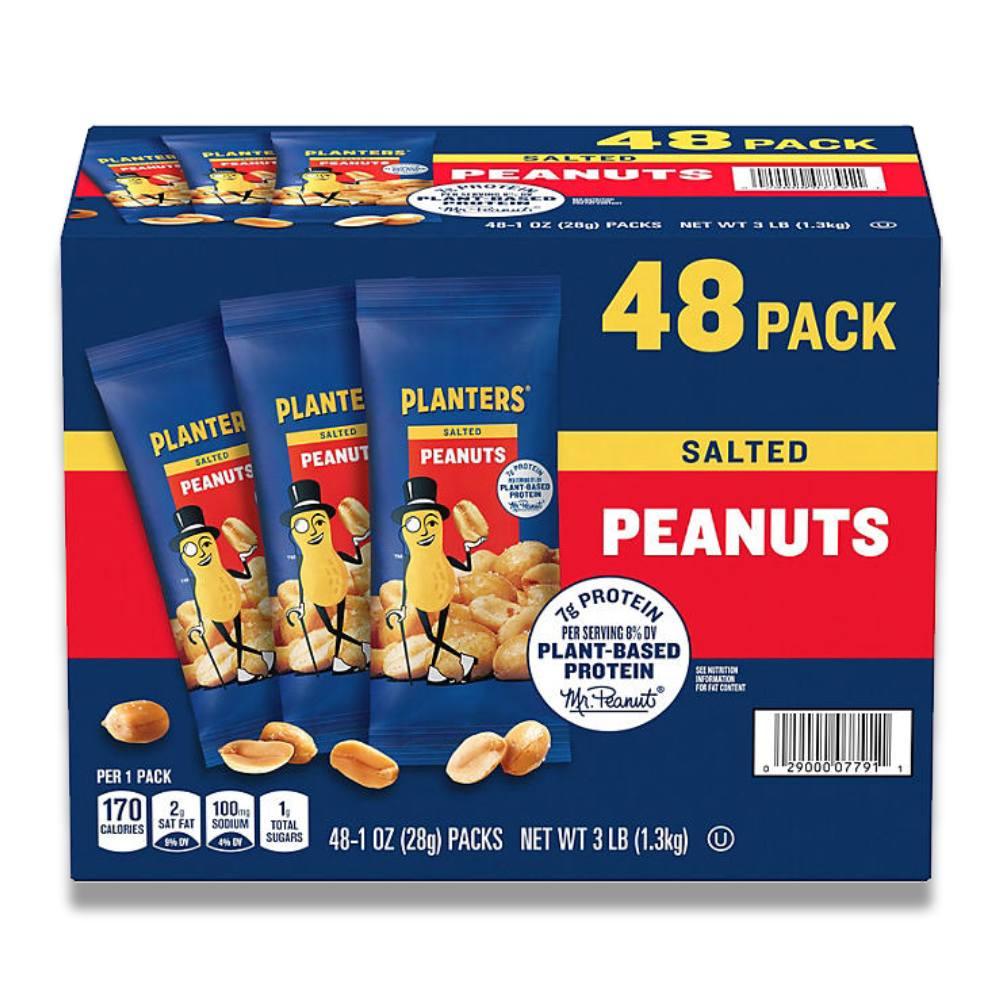 Planters Salted Peanuts - 1 oz Packs, 48 Count Box