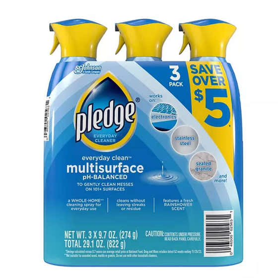 Pledge - Multisurface Cleaner, Rainshower - 3 Ct - 29 Oz | Pledge - Household Pack