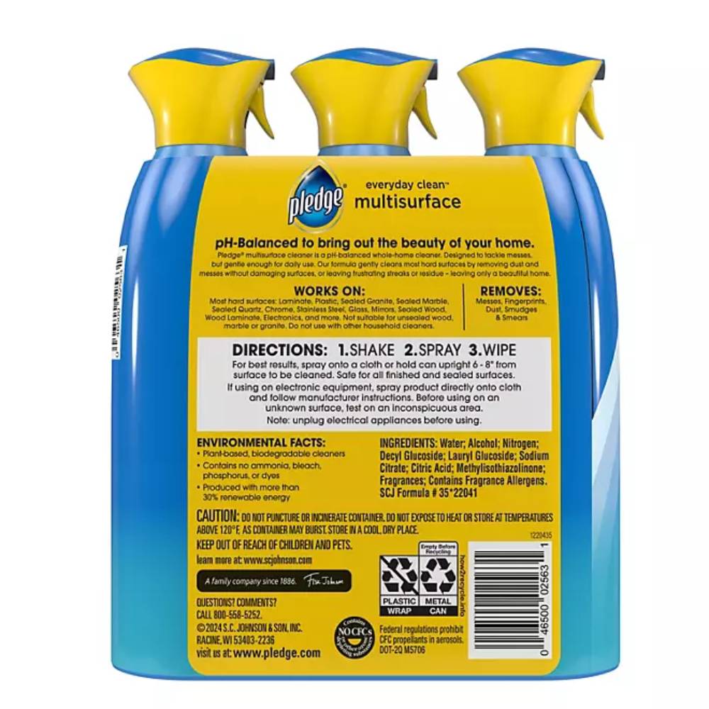 Pledge - Multisurface Cleaner, Rainshower - 3 Ct - 29 Oz