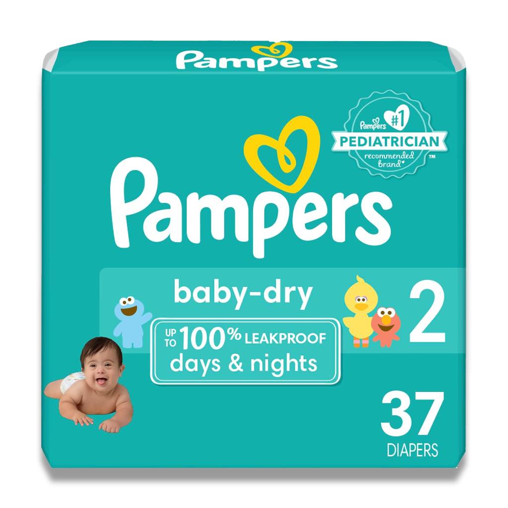 Pampers - Baby Dry Diapers, Jumbo Bag, Size 2 - 37 Ct - 4 Pack