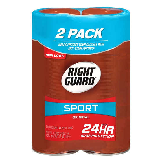 Right Guard Sport Original Deodorant Aerosol Spray, 8.5 fl oz Twin Pack - 1 Pack - Open Box - | Right Guard - Open Box