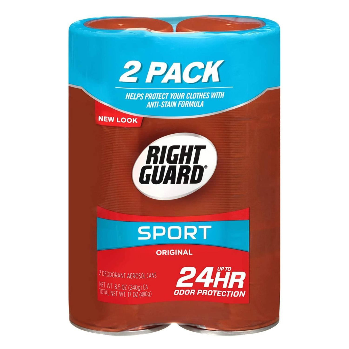 Right Guard Sport Original Deodorant Aerosol Spray, 8.5 fl oz Twin Pack - 1 Pack - Open Box -