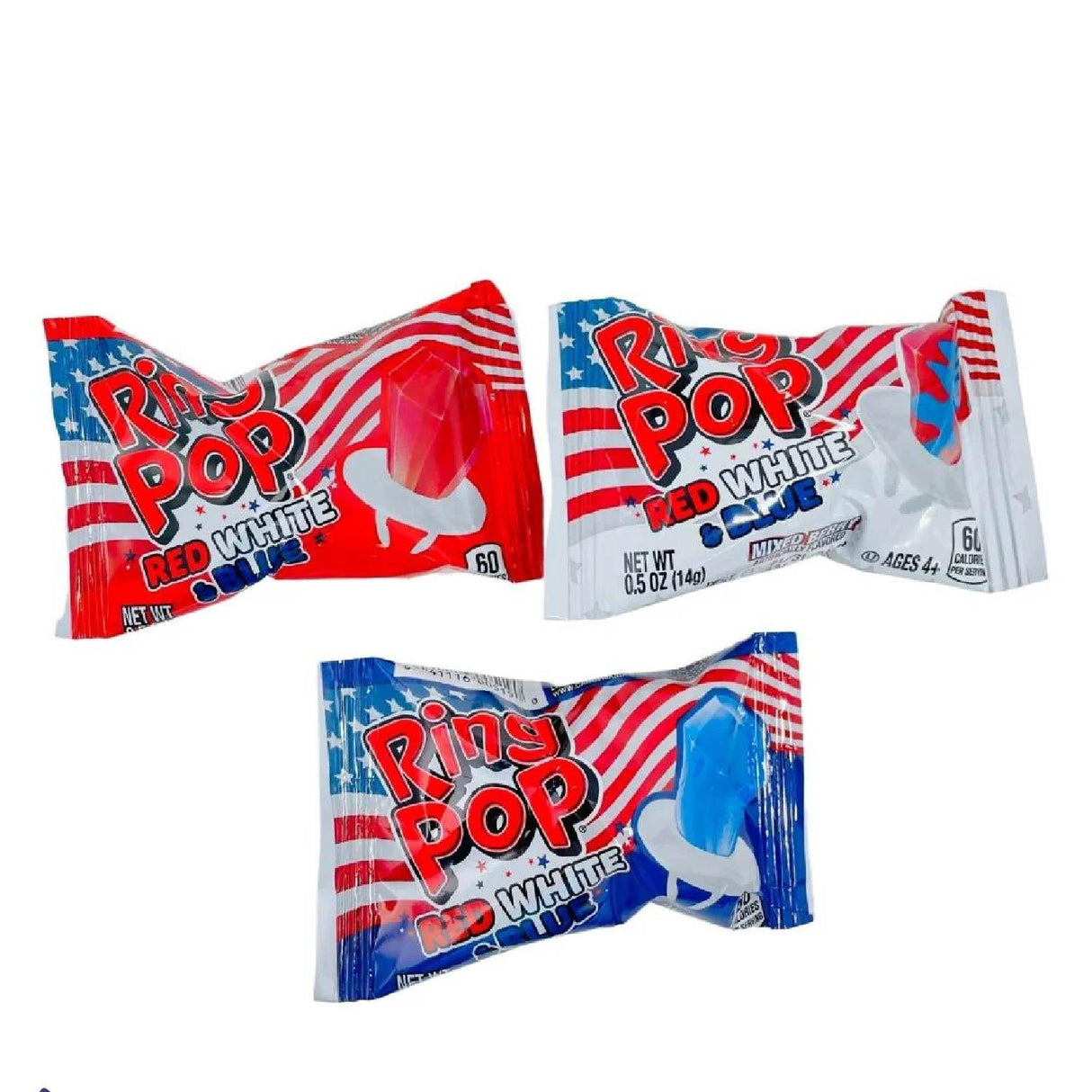 Ring Pop Limited Edition Red, White, and Blue Lollipop Variety Party Pack (16 oz., 32 ct.)