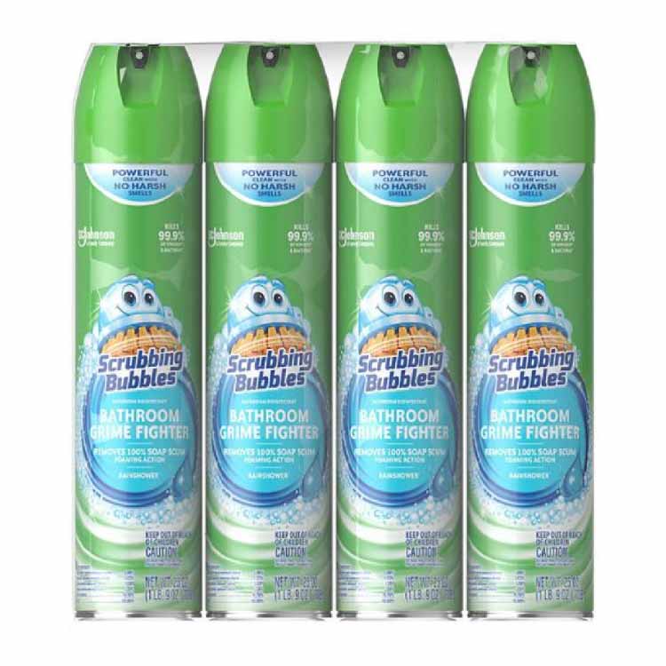 Scrubbing Bubbles Foaming Bathroom Cleaner, Rainshower 25 oz - 4 Pack