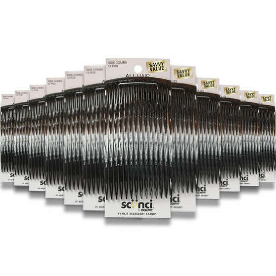 Scunci - Effortless Beauty Side Hair Combs Assorted, 12 Ct - 48 Pack | Scunci - Beauty Salons