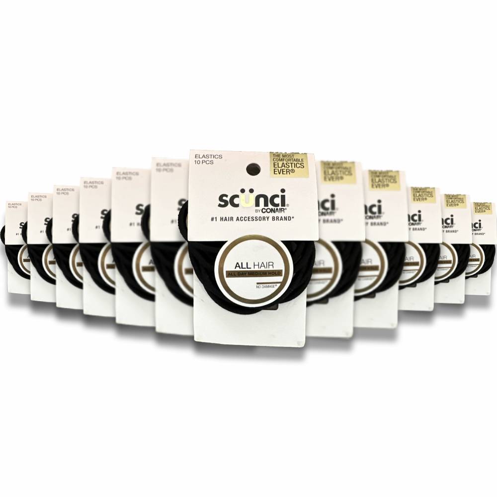 Scunci - Nylon Elastics All Hairbands, 10 Ct - 48 Pack