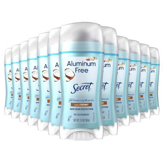 Secret - Aluminum Free Deodorant Coconut - 2.4 Oz - 12 Pack | Secret - Secret