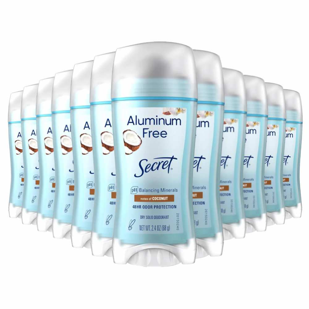Secret - Aluminum Free Deodorant Coconut - 2.4 Oz - 12 Pack