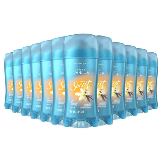 Secret Invisible Solid Anti-Perspirant Vanilla - 2.6 Oz - 12 Pack | Secret - Secret