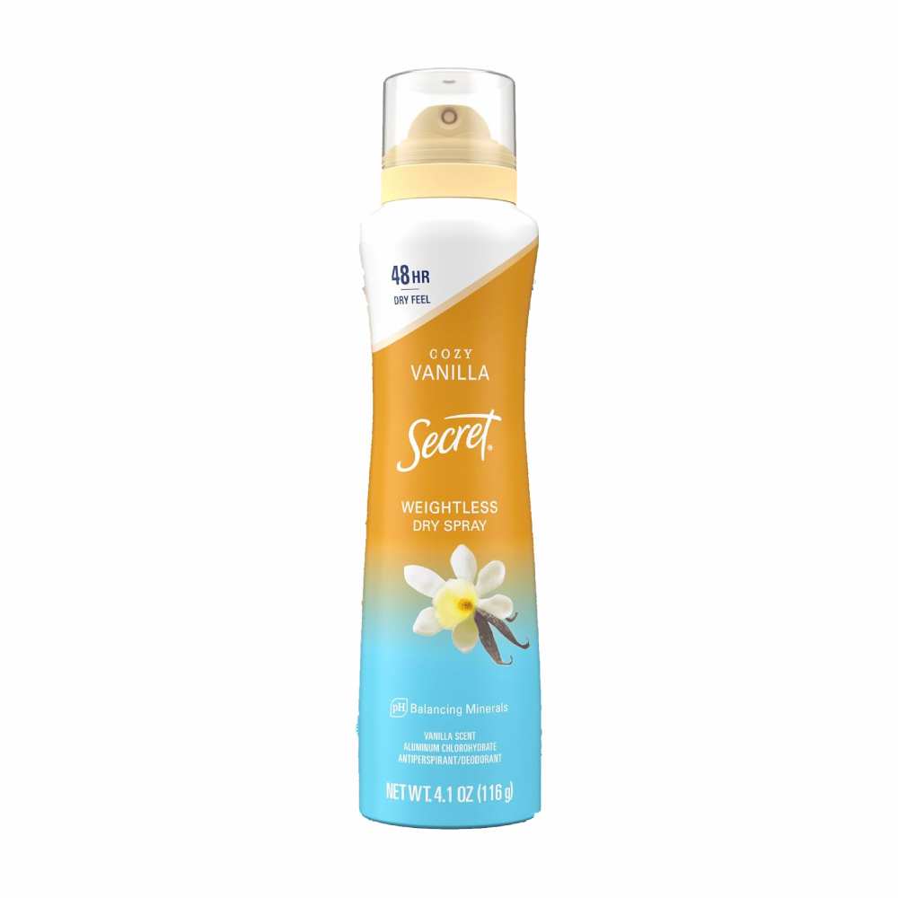 Secret - Dry Spray Antiperspirant Deodorant Vanilla And Argan Oil - 4.1 Oz - 12 Pack