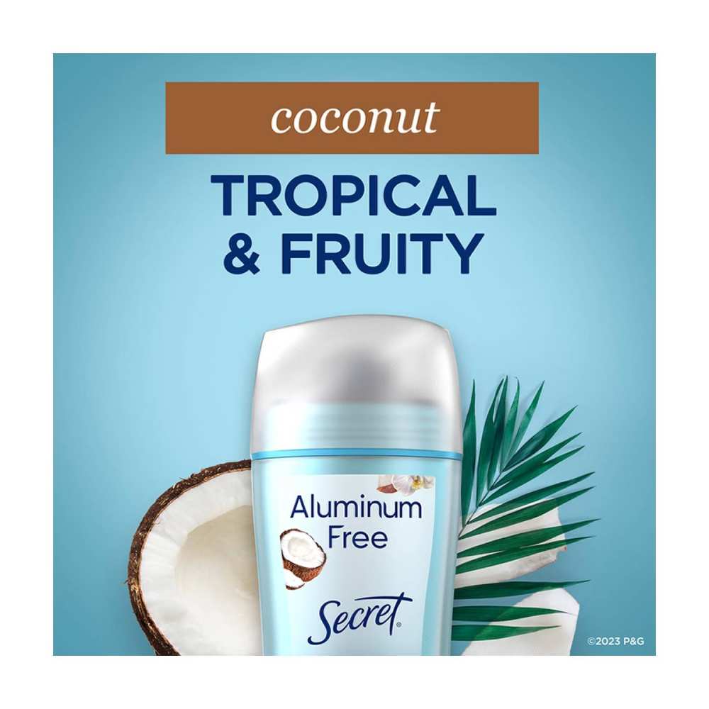 Secret - Aluminum Free Deodorant Coconut - 2.4 Oz - 12 Pack