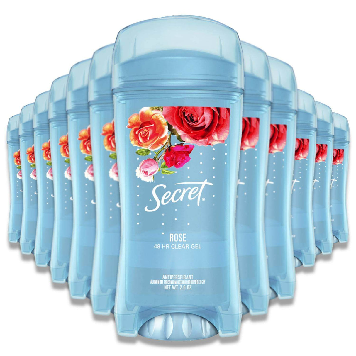 Secret Paris Rose Clear Gel Antiperspirant & Deodorant - 2.6 oz - 12 Pack Contarmarket