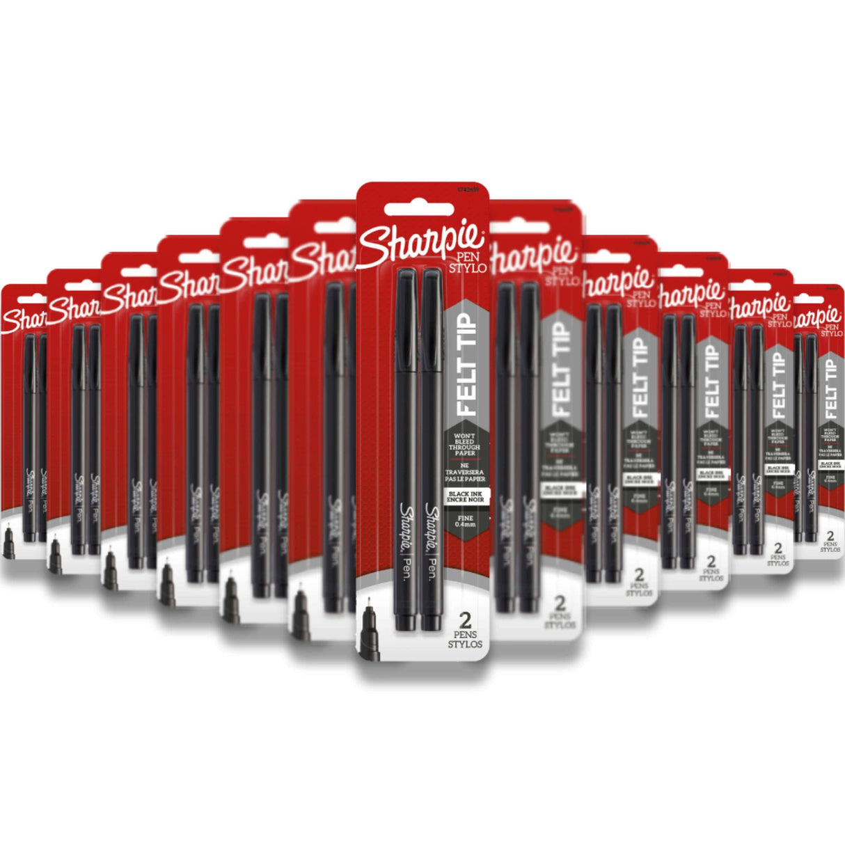 Sharpie -Pen Fine Point Stick Pens 2pk Black Ink - 48 Pack
