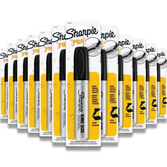 Sharpie - Permanent Marker Chisel Tip Black Durable Aluminum Barrel Carded - 144 Pack | Sharpie - New Arrivals
