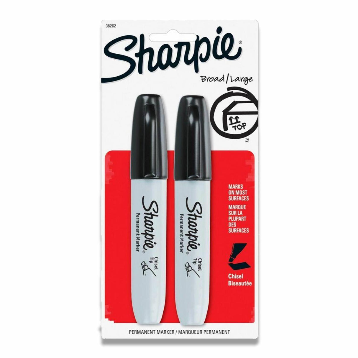 Sharpie - Permanent Marker Chisel Tip Broad Black - Pack of Two - 960 Pack
