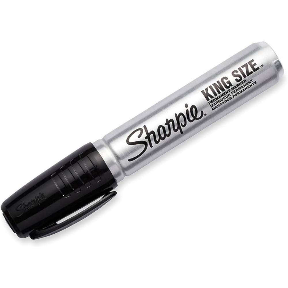 Sharpie - Permanent Marker Chisel Tip Black Durable Aluminum Barrel Carded - 144 Pack