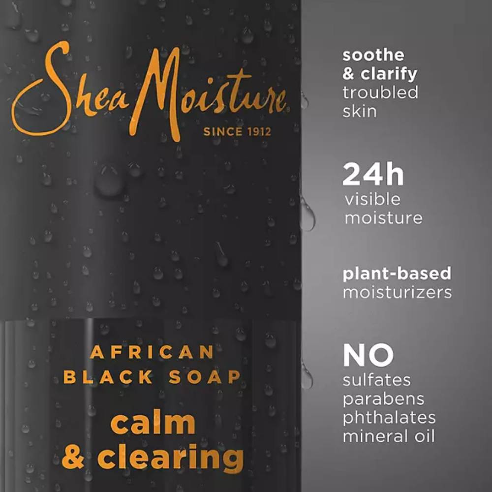 Shea Moisture African Black Soap Calm and Clearing Body Wash - 18 fl Oz - 2 Pack