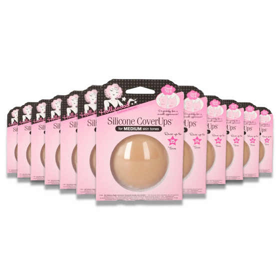 Hollywood Fashion Secrets -Silicone Nipple Covers, Medium Skin Tone - 12 Pack | Hollywood Fashion Secrets - Makeup Wholesale