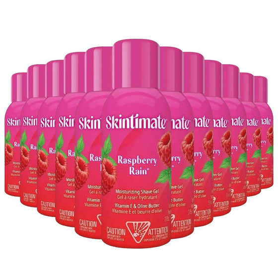 Skintimate Signature Scents Raspberry Rain Women's Shave Gel - 2.75oz - 12 Pack - Travel Size | Skintimate - member5%