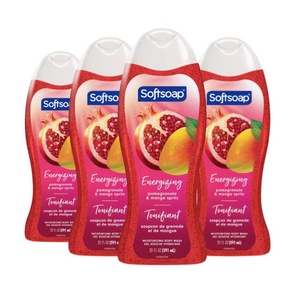 Softsoap - Body Wash, Moisturizing Pomegranate and Mango Spritz Scent - 20 Oz - 4 Pack