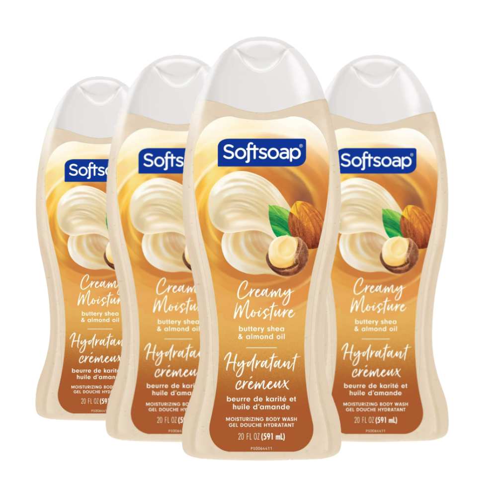 Softsoap - Body Wash, Moisturizing Shea And Almond Oil Scent - 20 Oz - 4 Pack