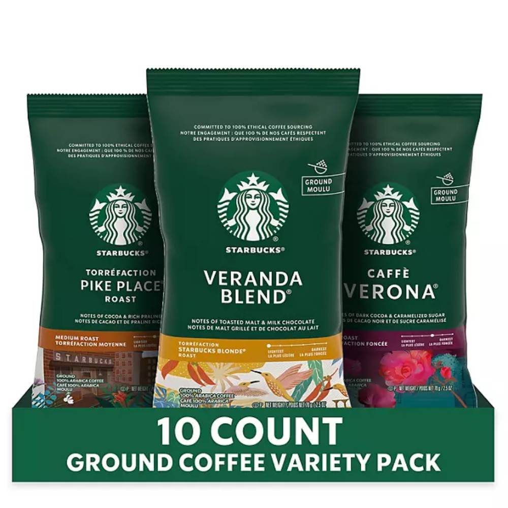Starbucks - Ground Coffee Variety Pack - 2.5 Oz - 10 Pack