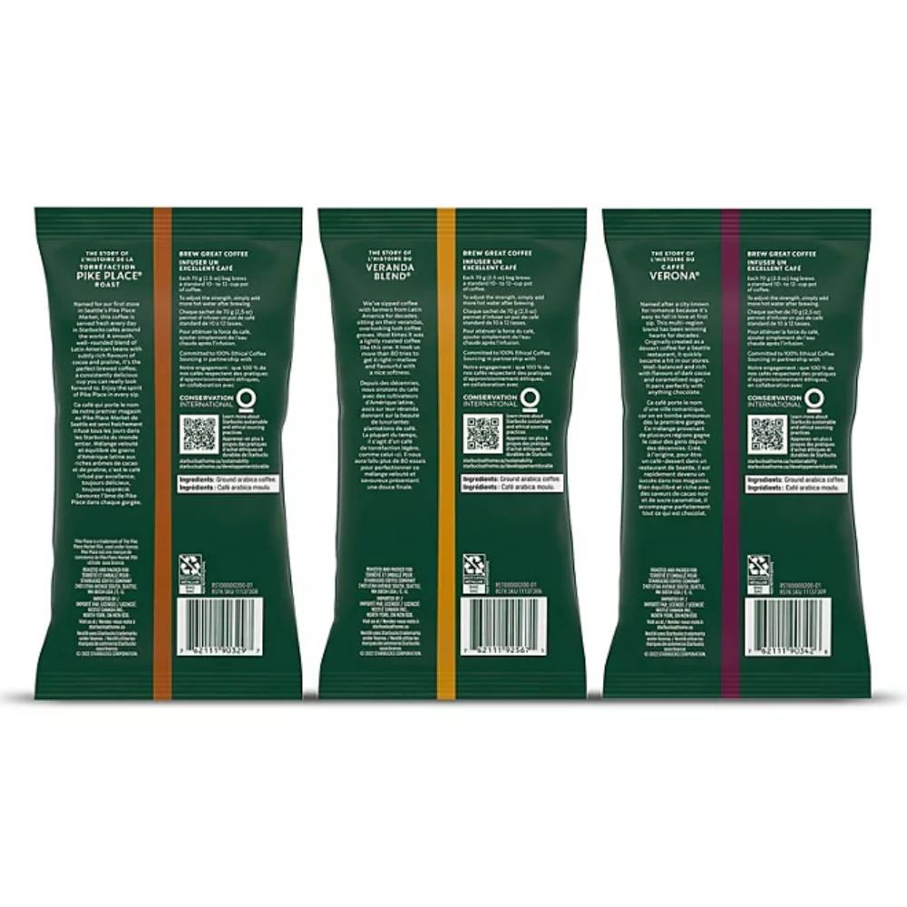 Starbucks - Ground Coffee Variety Pack - 2.5 Oz - 10 Pack