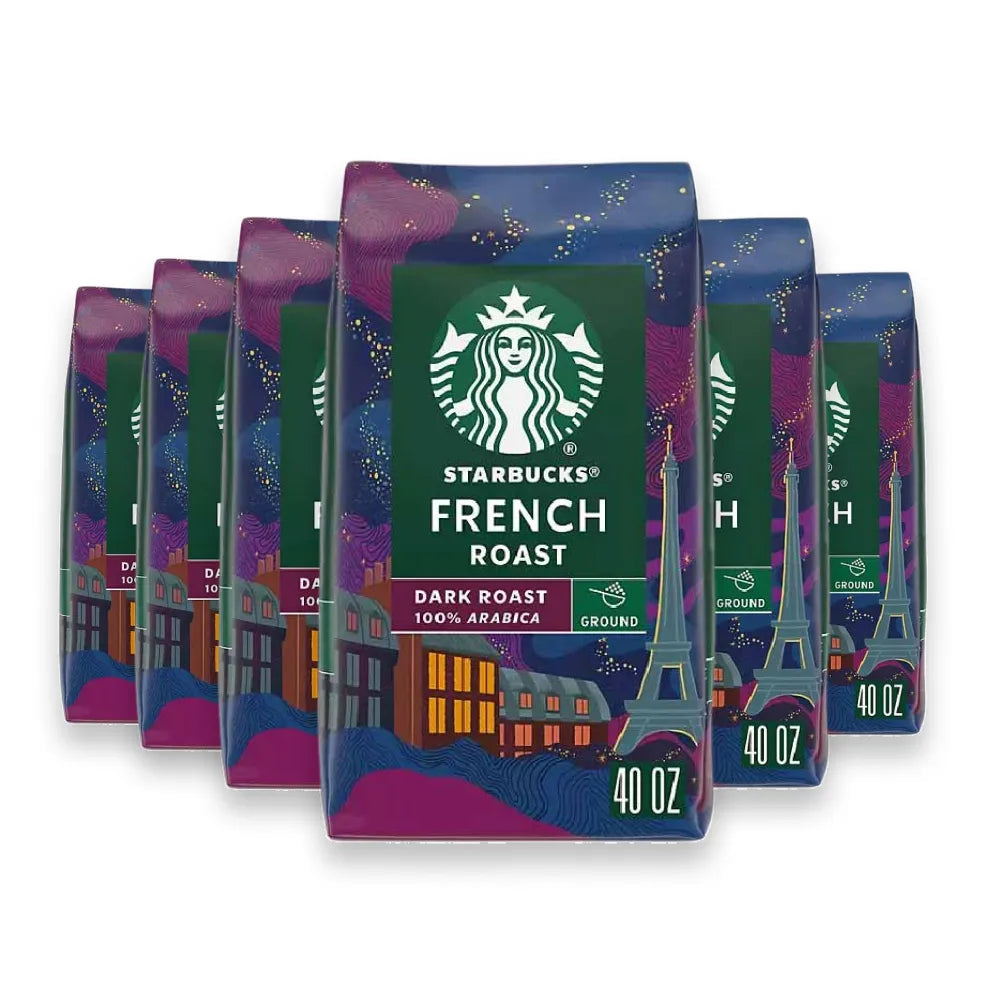 Starbucks - Dark French Roast Ground Coffee - 40 Oz - 6 Pack