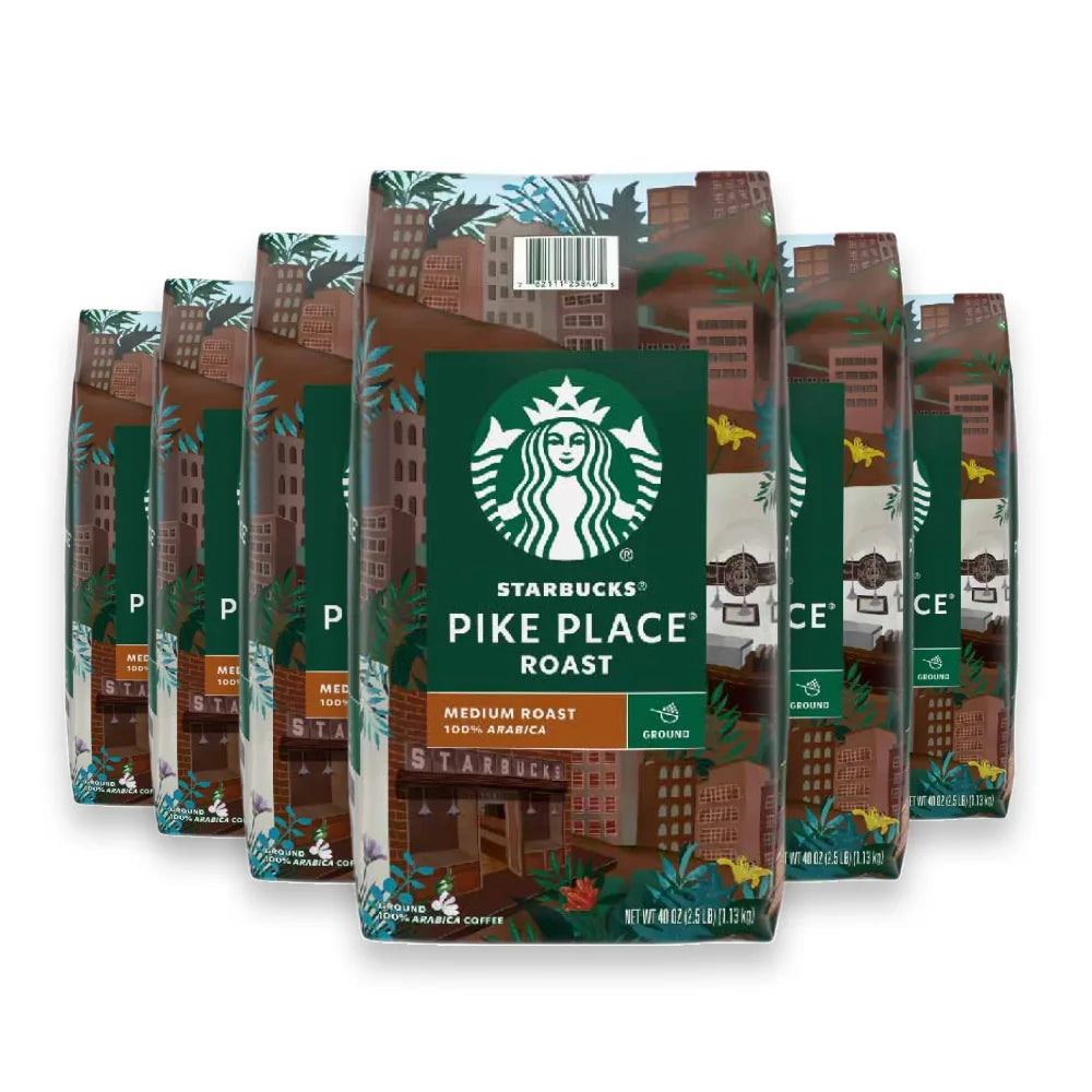 Starbucks - Pike Place Medium Roast Ground Coffee - 40 Oz - 6 Pack