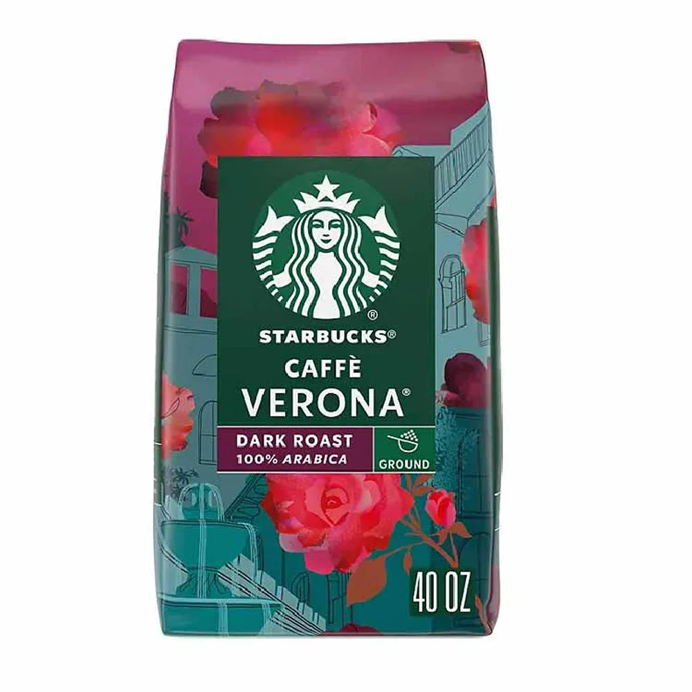 Starbucks - Caffe Verona Ground Coffee, Dark Roast - 40 Oz - 6 Pack