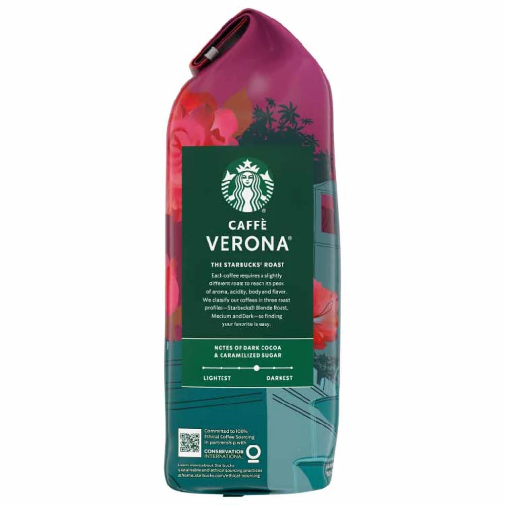 Starbucks - Caffe Verona Ground Coffee, Dark Roast - 40 Oz - 6 Pack