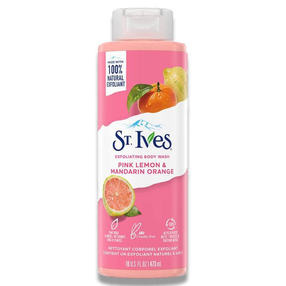 St. Ives - Exfoliating Body Wash, Pink Lemon & Mandarin Orange - 16 Oz - 4 Pack