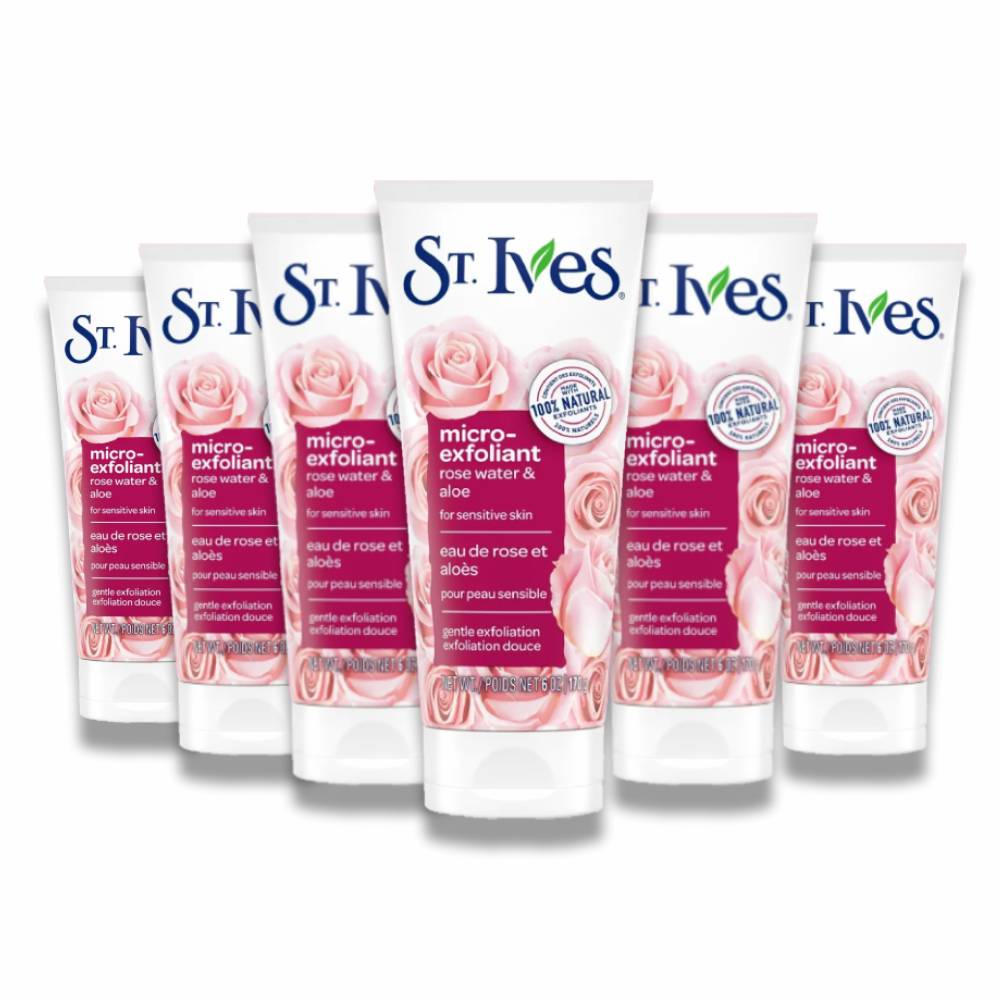St. Ives Gentle Smoothing Rosewater and Aloe Vera Facial Scrub - 6 Oz - 6 Pack
