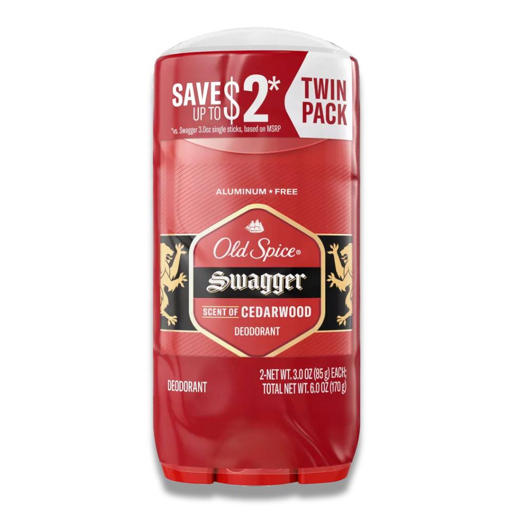 Old Spice - Deodorant for Men, Red Collection Swagger, Twin Pack - 3 Oz - 6 Pack