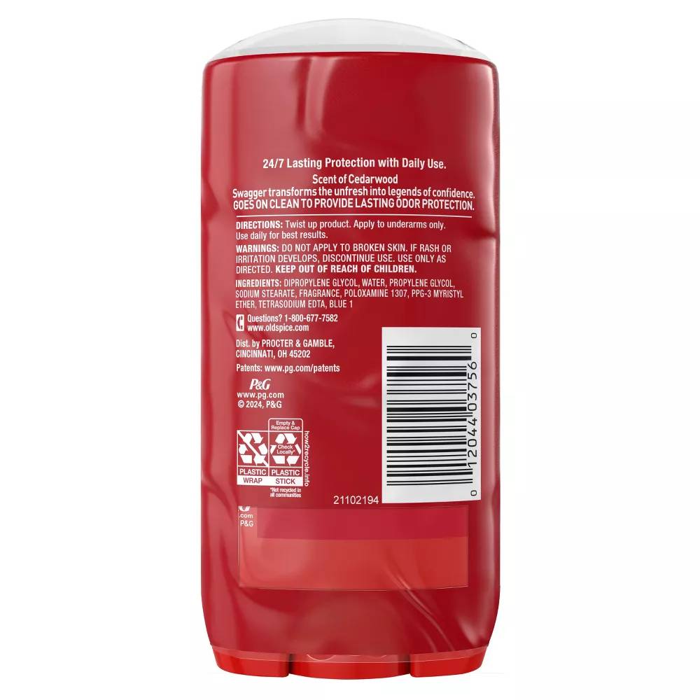 Old Spice - Deodorant for Men, Red Collection Swagger, Twin Pack - 3 Oz - 6 Pack