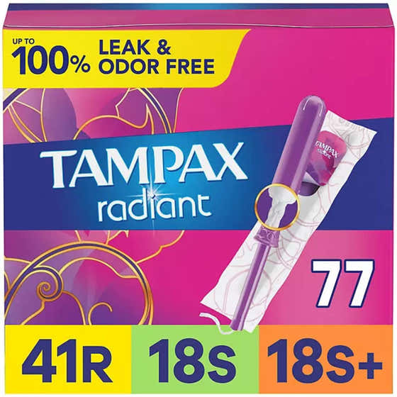 Tampax - Radiant Tampons Trio Pack, Unscented - 77 Ct | Tampax - Tampax