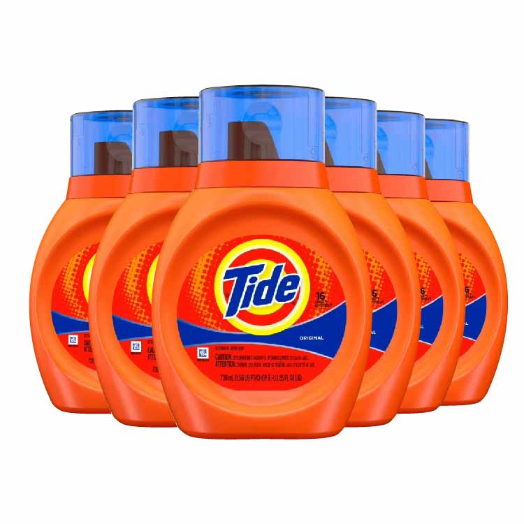 Tide Liquid 2X, Original - 25 Oz/16 Loads Each - 6 Pack - 50 cases