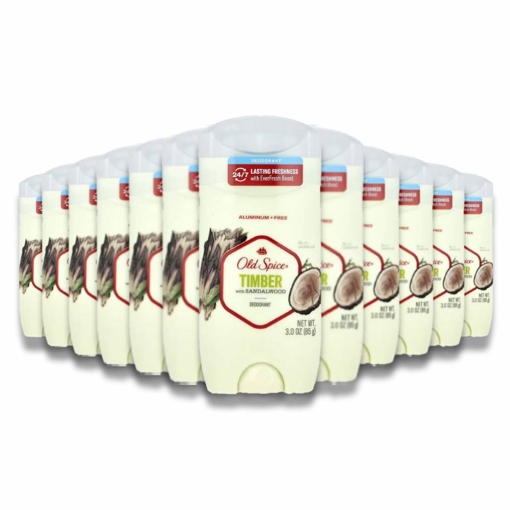 Old Spice - Deodorant for Men, Timber with Sandalwood Scent - 3.0 Oz - 12 Pack
