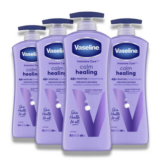 Vaseline - Intensive Care, Lotion, Calm Healing, Lavender Scent - 20.3 Oz - 4 Pack | Vaseline - Vaseline