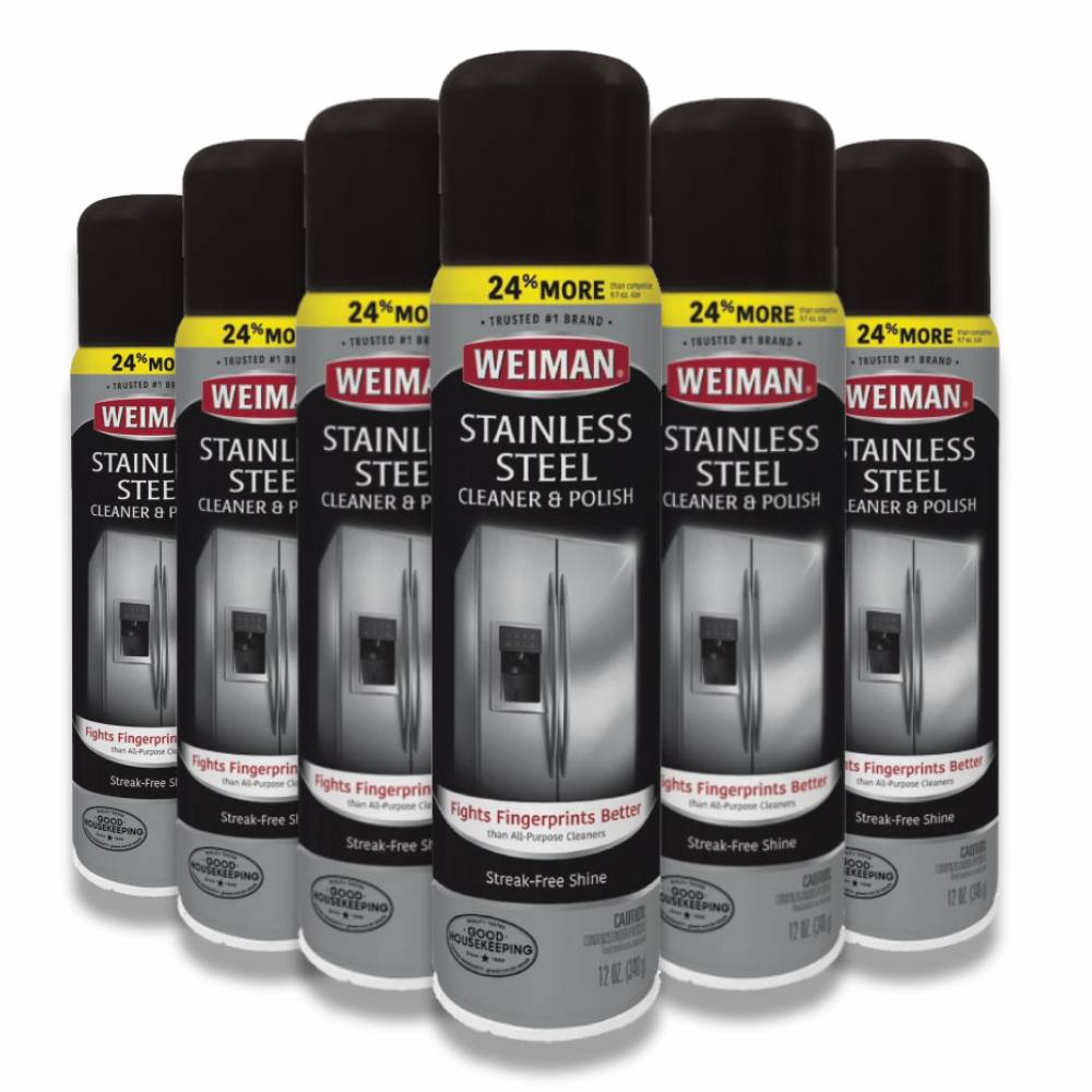 Weiman - Aerosol Stainless Steel Cleaner & Polish - 12 Oz - 6 Pack