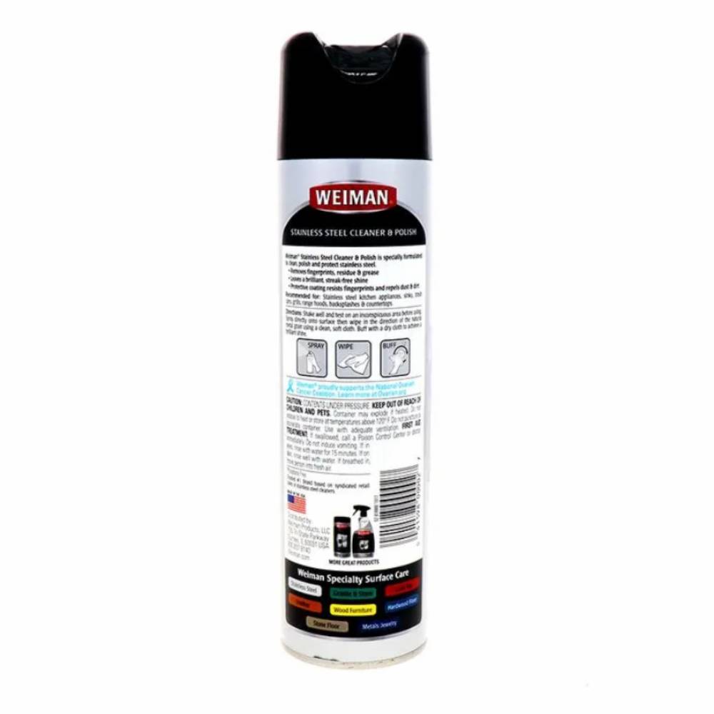 Weiman - Aerosol Stainless Steel Cleaner & Polish - 12 Oz - 6 Pack