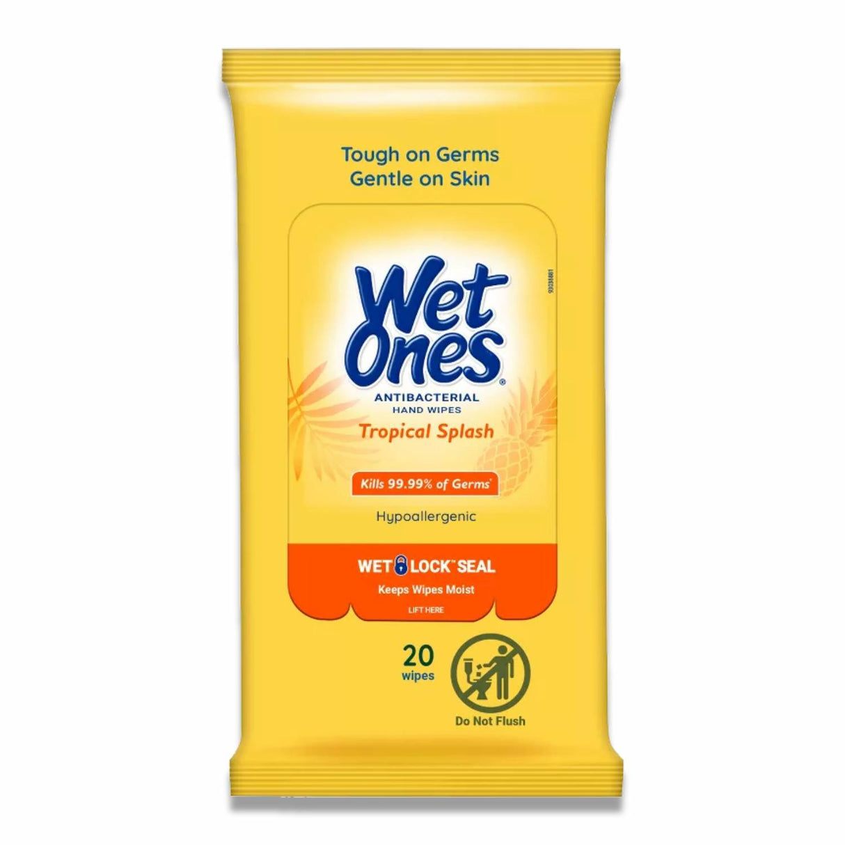 Wet Ones - Antibacterial Hand Wipes Travel Pack Tropical Splash 20 Ct - 10 Pack