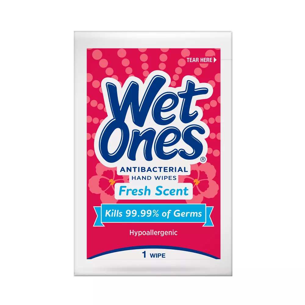 Wet Ones - Antibacterial Hand Wipes Singles - Fresh Scent - 24 Ct - 10 Pack