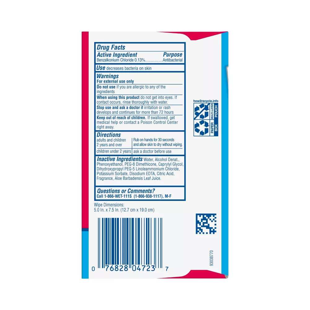 Wet Ones - Antibacterial Hand Wipes Singles - Fresh Scent - 24 Ct - 10 Pack