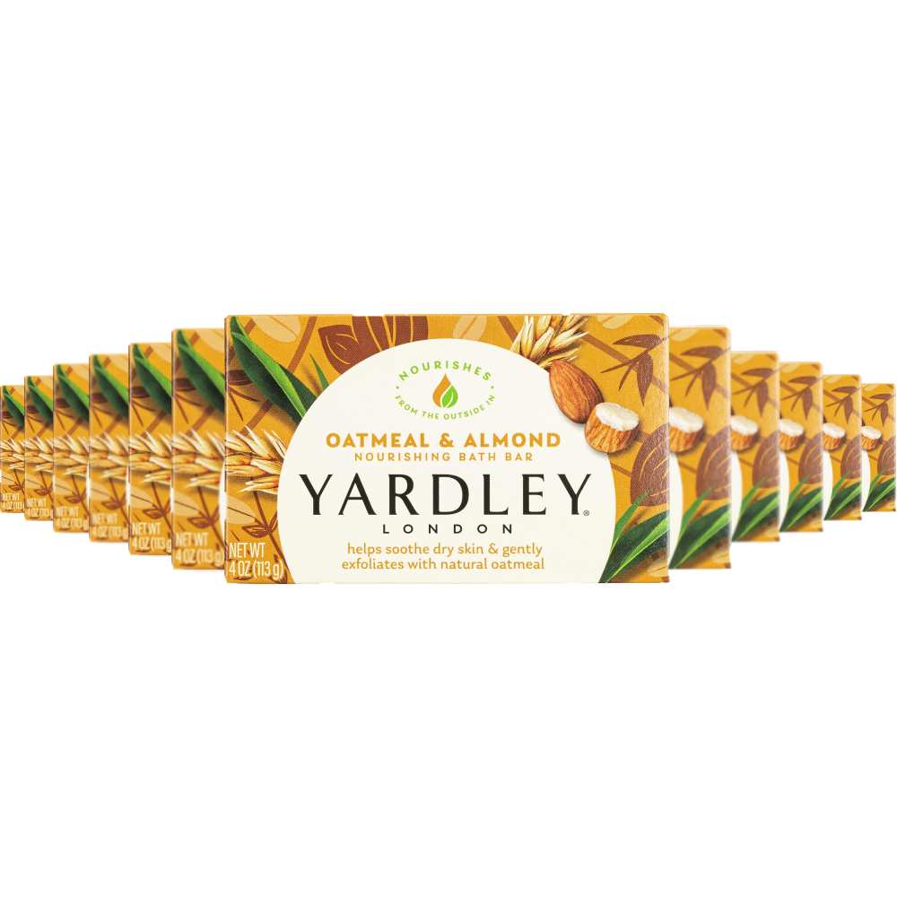 Yardley - London Naturally Moisturizing Bar Soap, Oatmeal & Almond - 4 Oz - 24 Pack
