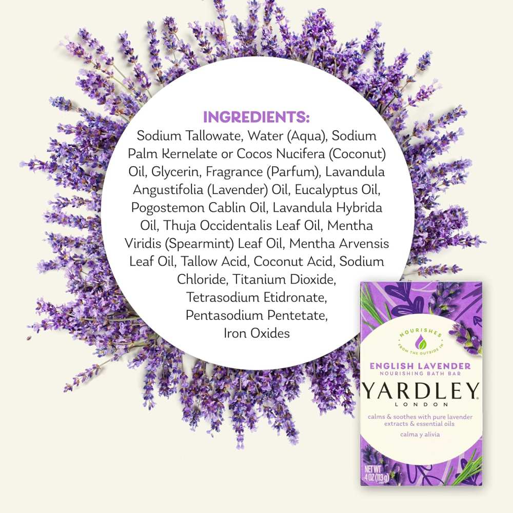 Yardley - London Moisturizing Bath Bar English Lavender - 4 Oz - 24 Pack