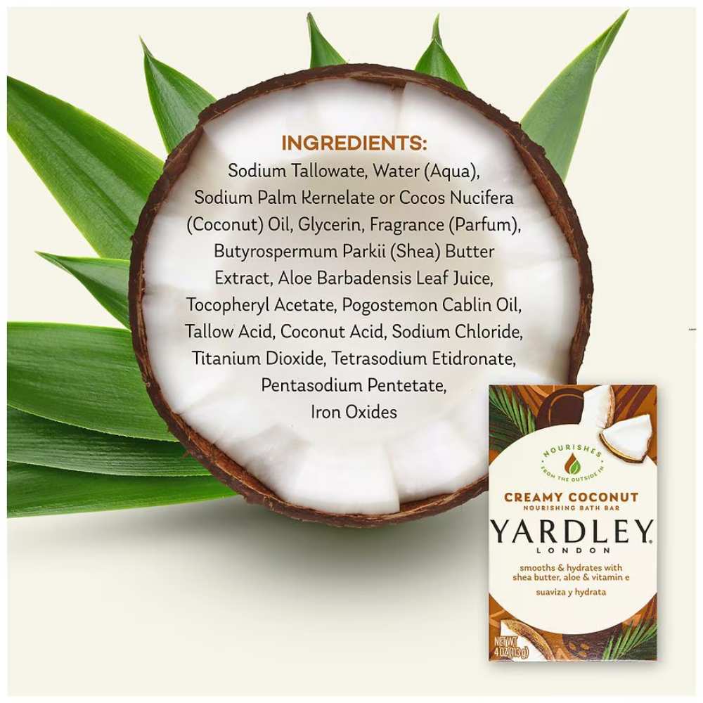 Yardley - London Creamy Coconut Moisturizing Bath Bar - 4 Oz - 24 Pack